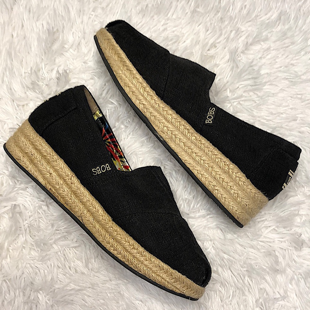 Black Espadrilles Bobs with Memory Foam